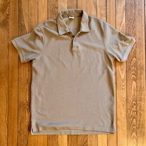 Zara Men’s Ribbed Polo | Tan | Small